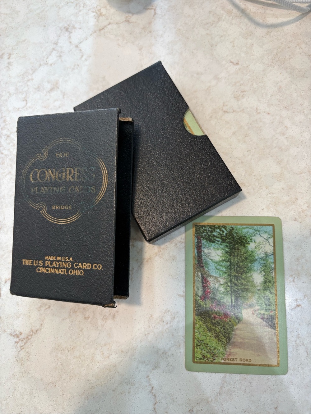 Vintage 1927 Congress 606 Playing Cards Gold Gilded Edges - U.S. Capitol Joker